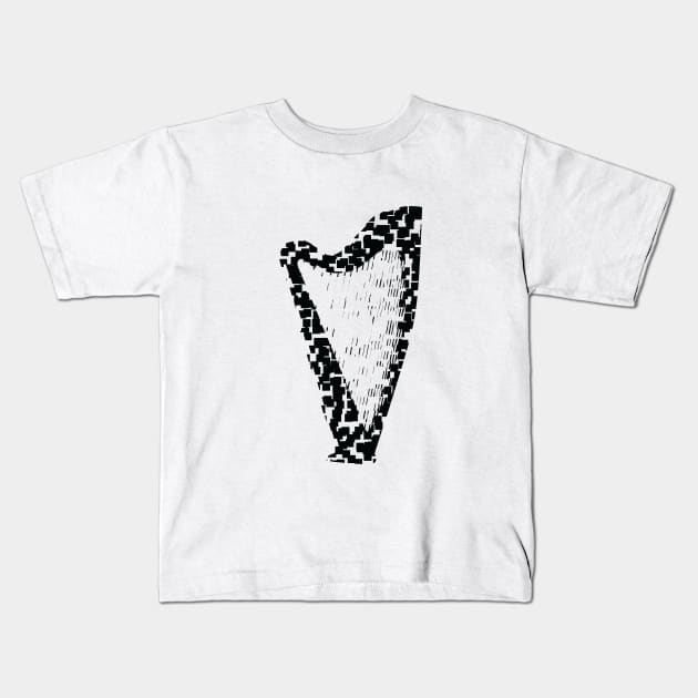 Harp Disjoined Kids T-Shirt by GramophoneCafe